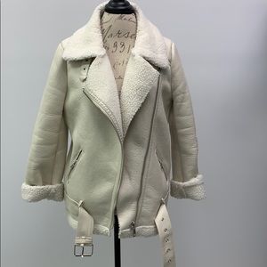 Zara Sherling Biker Jacket